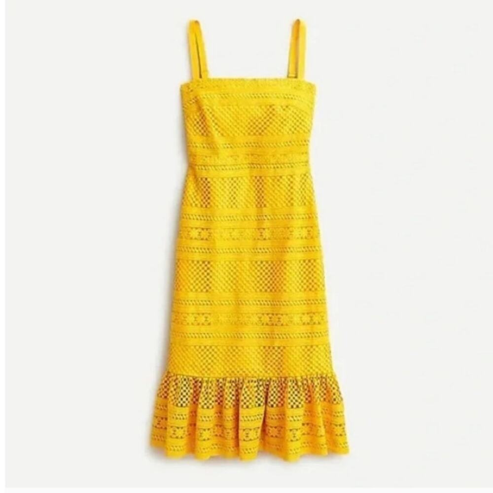 J. Crew Yellow Midi Dress with Elegant Design